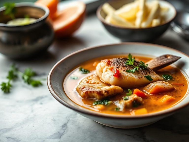 Fish soup (rehydrated in broth)