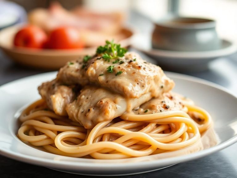 Fish Stroganoff with Noodles