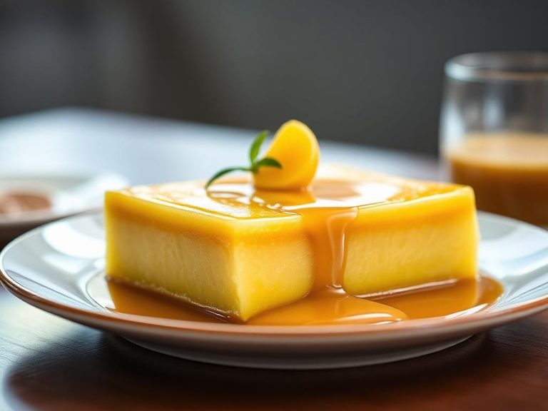 Flan with dulce de leche sauce