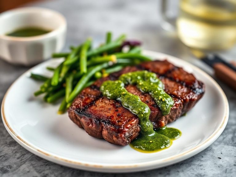 Flat Iron Steak with Chimichurri