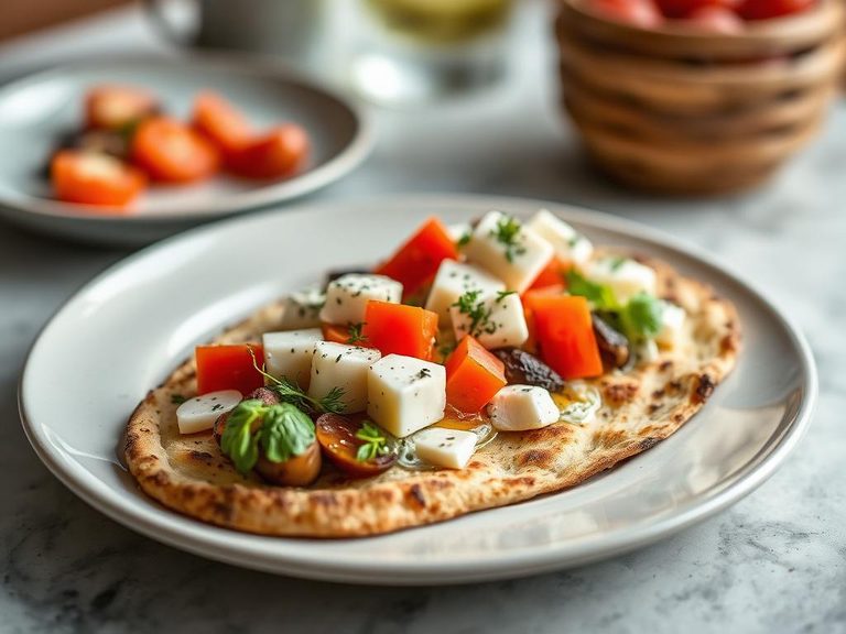 Flatbread with Cheese and Vegetables