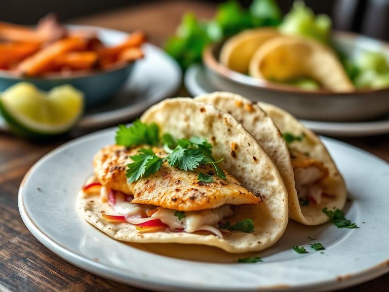 Flounder fish tacos
