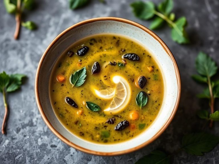 Foraged leaf soup