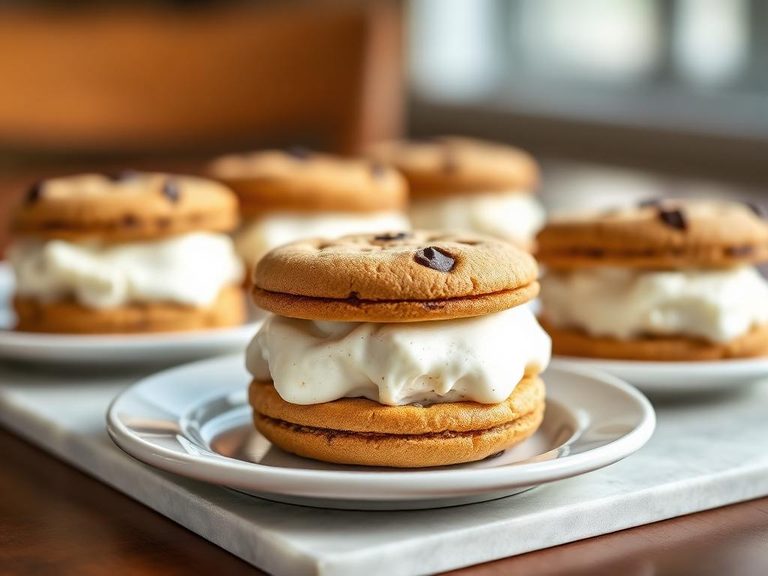Fortune cookie ice cream sandwiches