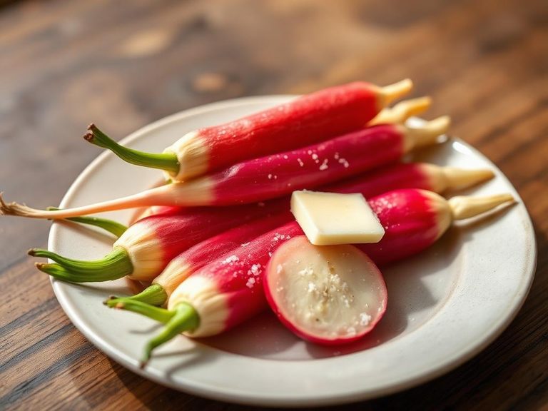 French breakfast radish with butter and salt