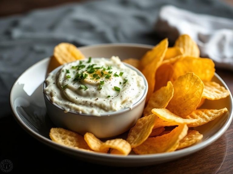 French Onion Dip with Potato Chips