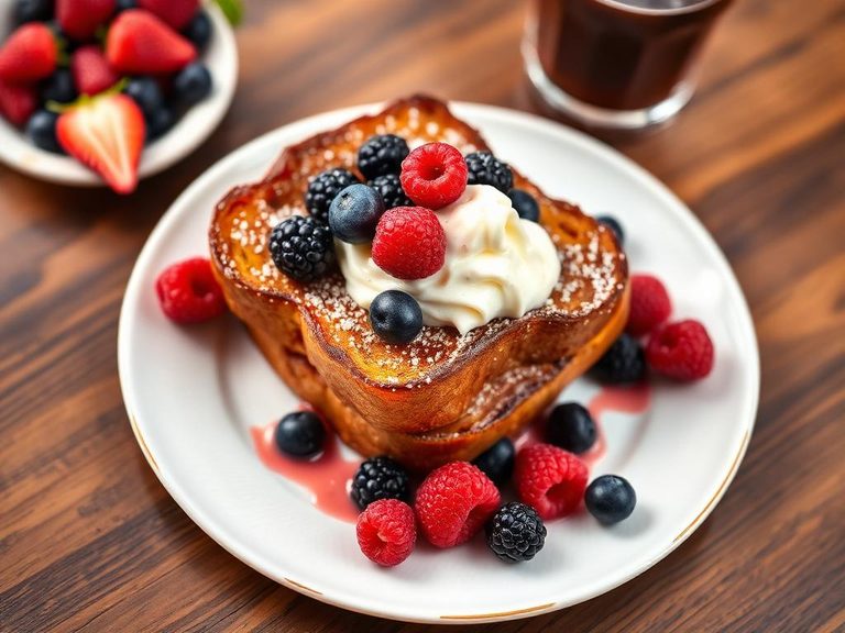 French Toast with Berries and Cream
