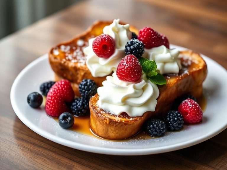 French Toast with Berries and Whipped Cream