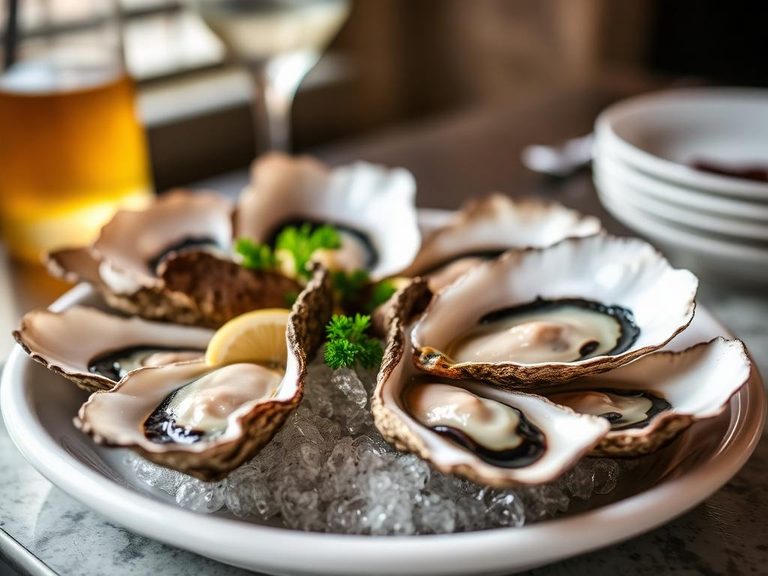 Fresh oysters on the half shell