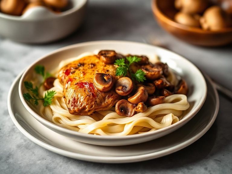 Fricassée de Poulet aux Champignons
