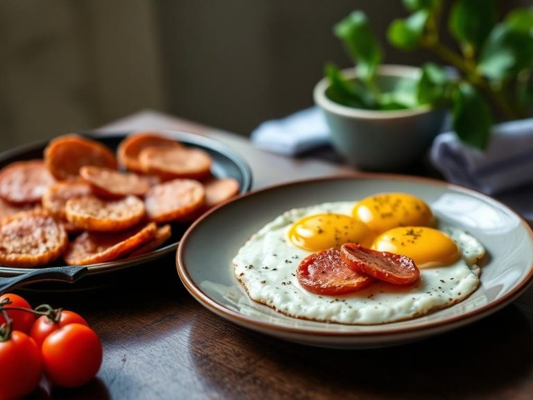 Fried Bologna and Eggs