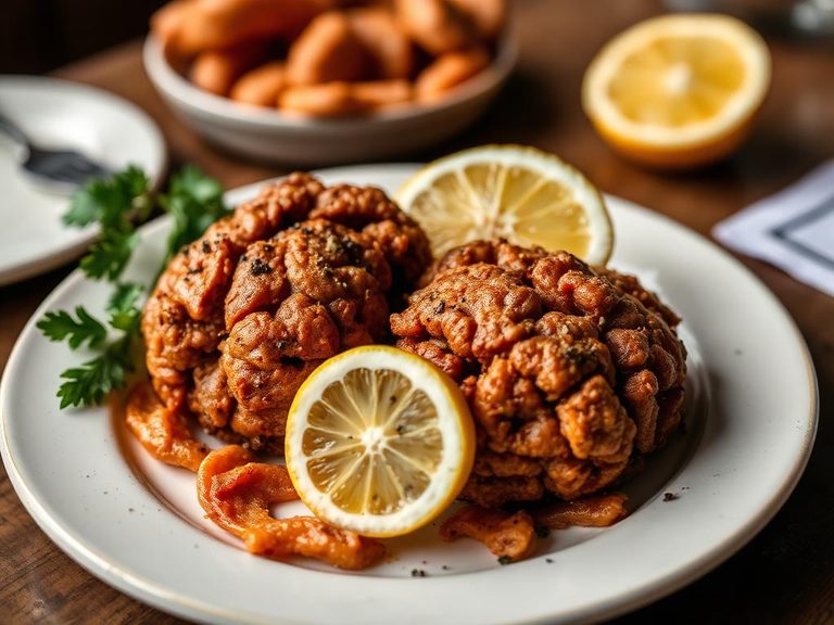 Fried Brains with Lemon