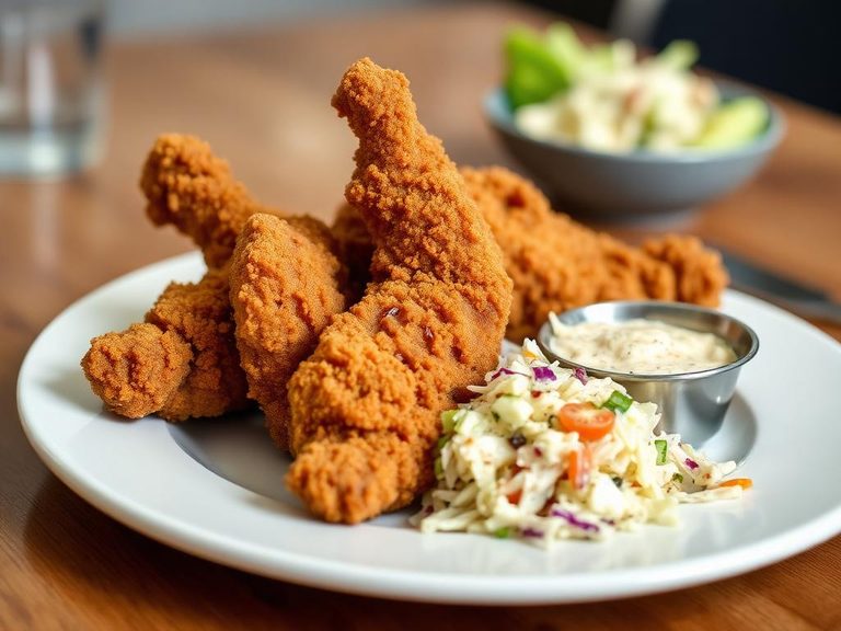 Fried Chicken Platter with Coleslaw