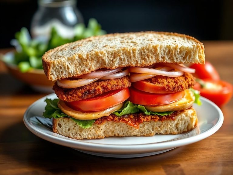 Fried green tomato BLT sandwich