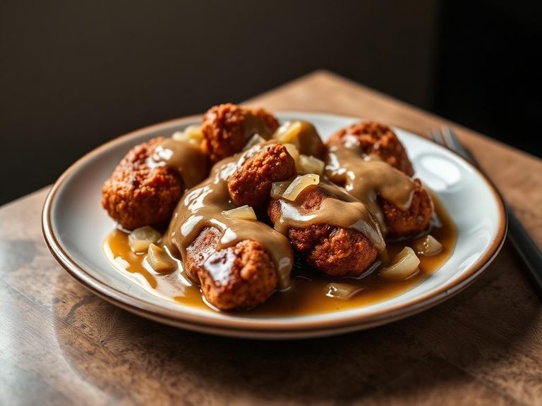Fried Kidneys with Onions and Gravy