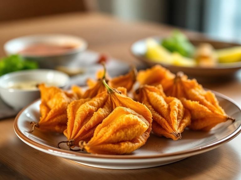 Fried squash blossoms