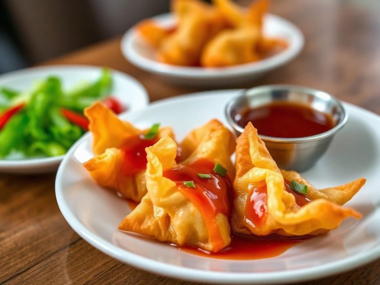 Fried Wontons with Sweet and Sour Sauce