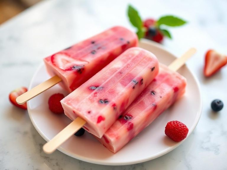 Frozen fruit ice pops
