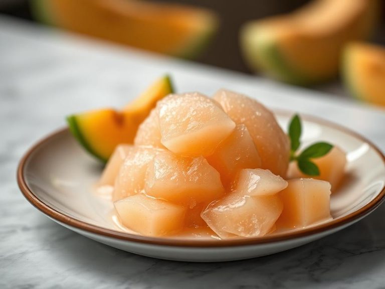 Frozen melon sorbet