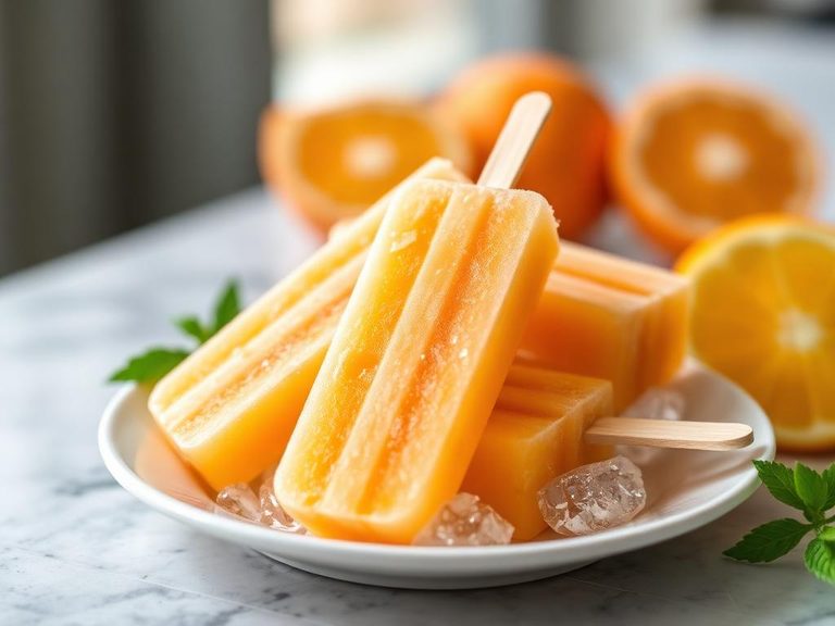 Frozen orange popsicles