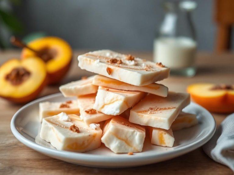 Frozen Peach Yogurt Bark