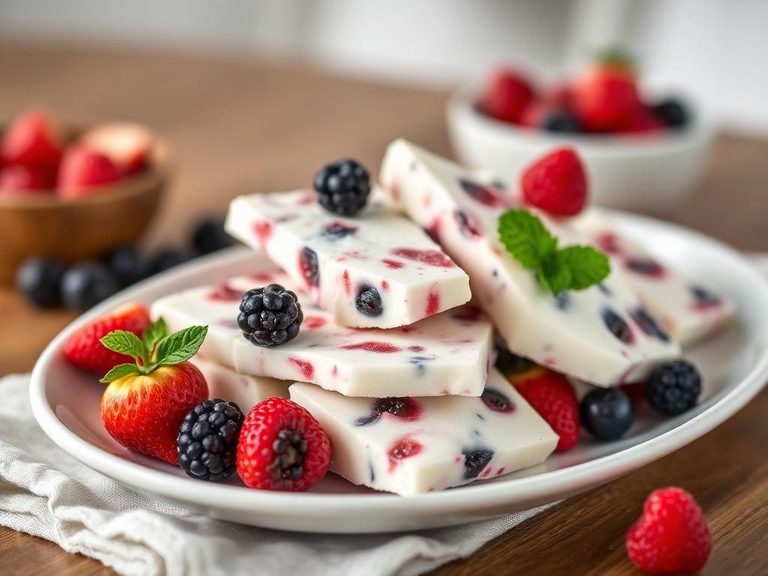 Frozen Yogurt Bark with Berries