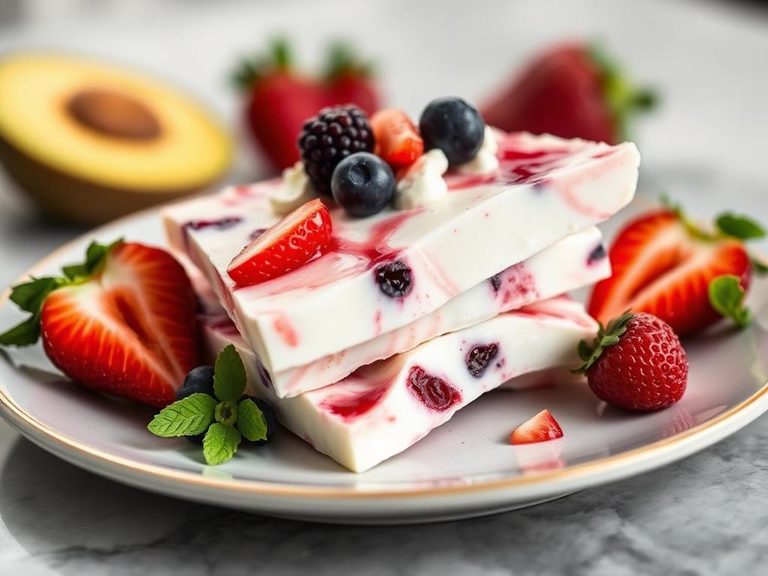 Frozen Yogurt Bark with Fruit