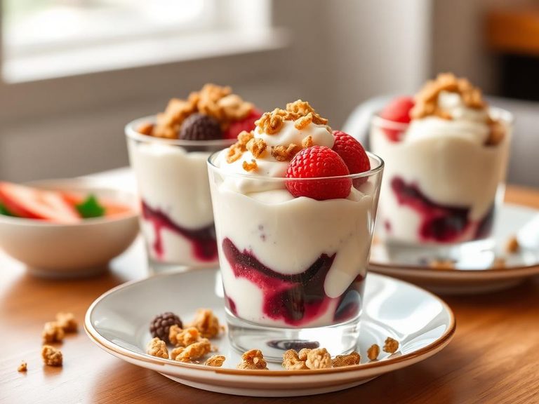 Frozen yogurt parfaits with granola