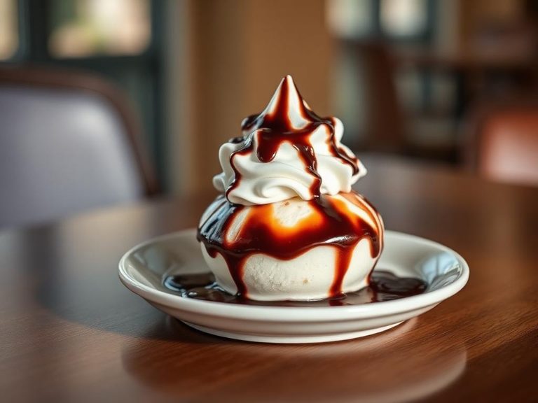 Frozen Yogurt Sundae with Chocolate Sauce