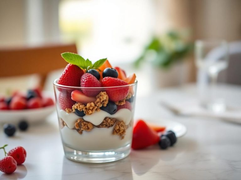 Fruit and granola parfait