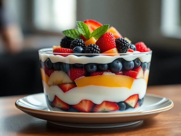 Fruit and Yogurt Layered Dessert