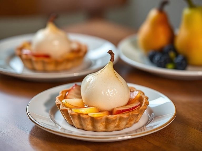 Fruit-based desserts like apple tart or pear sorbet
