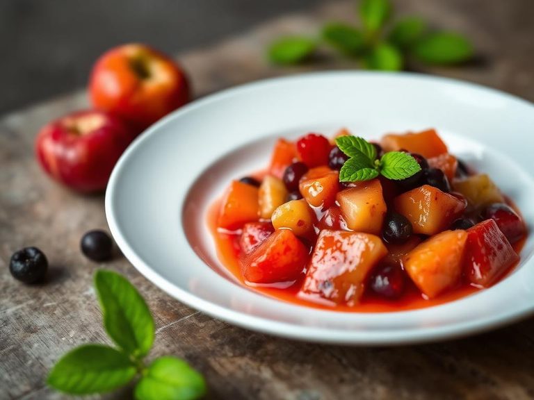Fruit compote topping