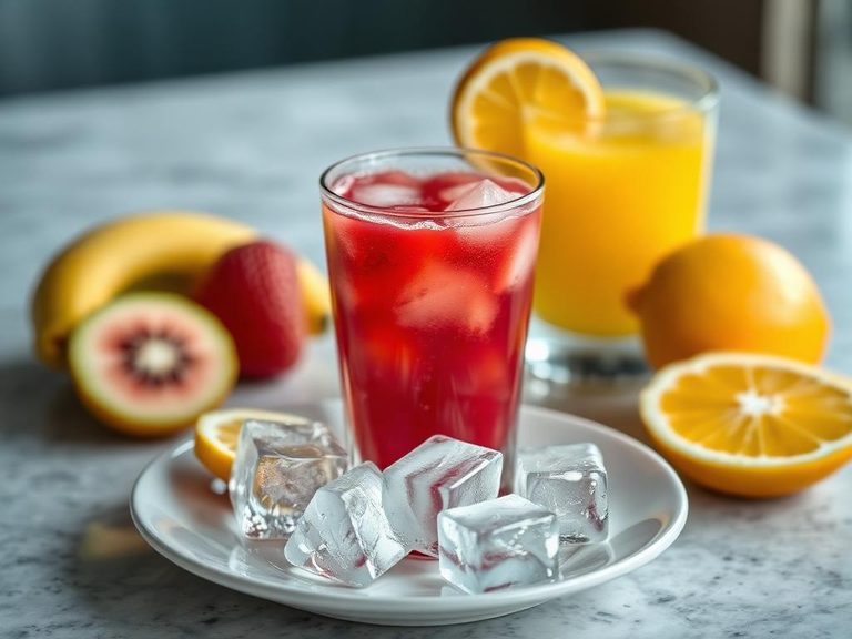 Fruit juice ice cubes for teething
