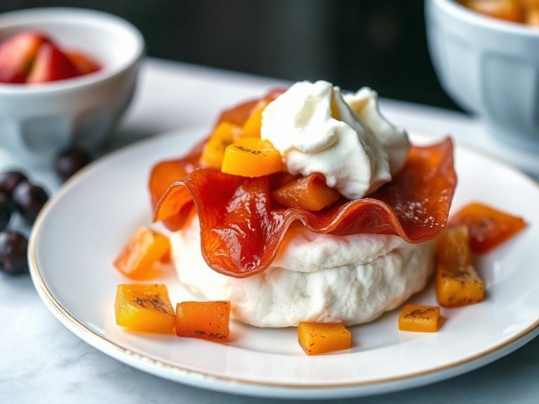 Fruit leather as a dessert topping