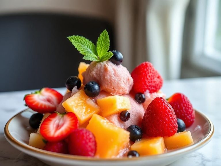 Fruit medley frozen dessert