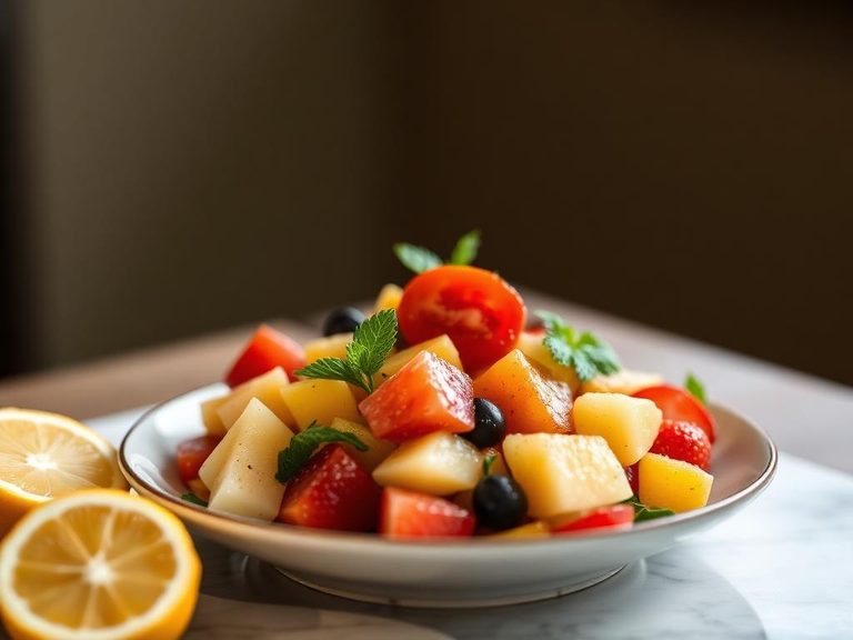 Fruit salad with citrus dressing