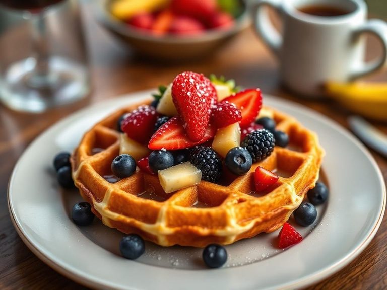 Fruit-Topped Breakfast Waffle