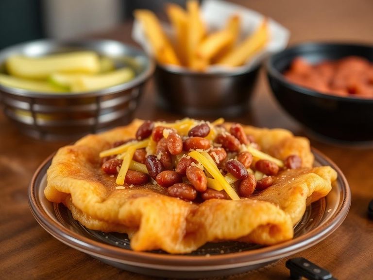 Frybread with Beans and Cheese