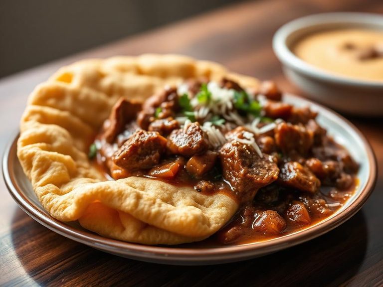 Frybread with Beef Stew