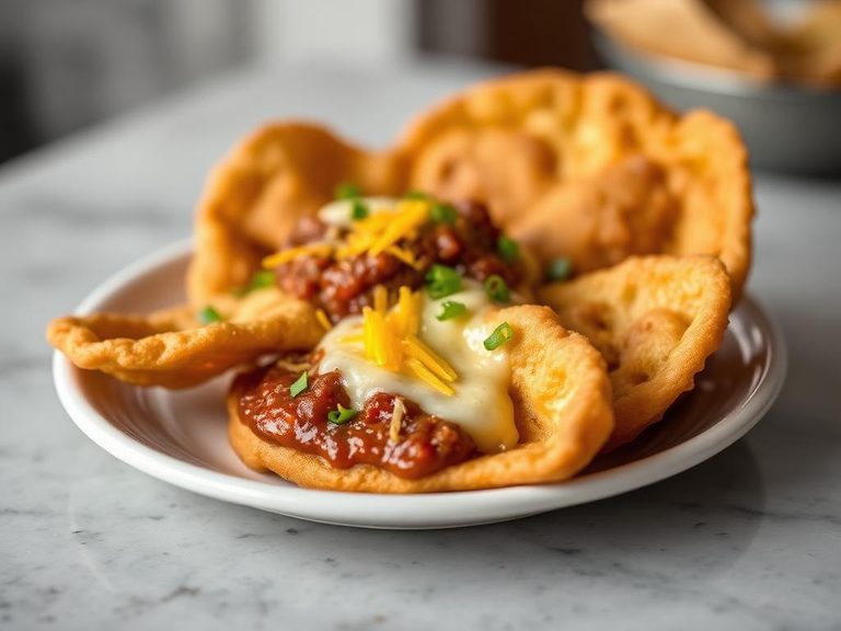Frybread with Chili and Cheese