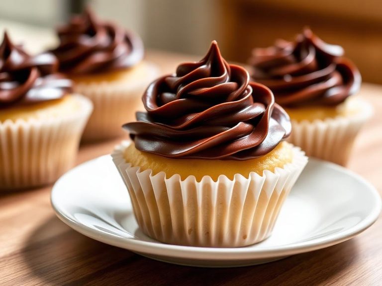 Fudge-topped cupcakes