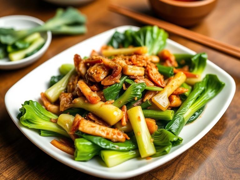 Gai Choy stir-fried with garlic and oyster sauce