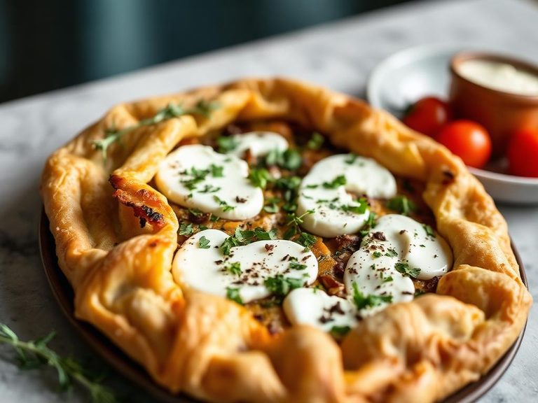 Galette with goat cheese and herbs