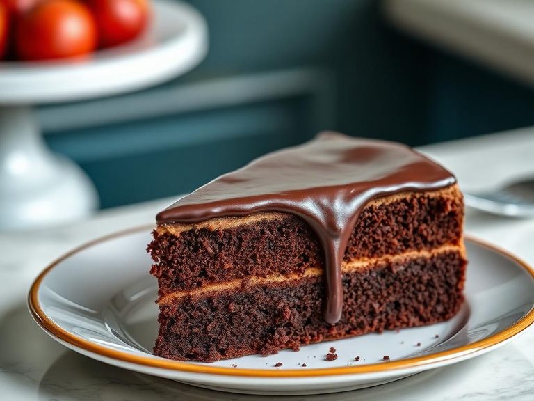 Ganache-Topped Chocolate Cake