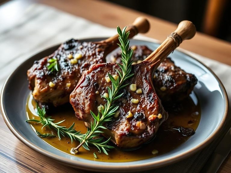 Garlic and Rosemary Roasted Lamb Chops