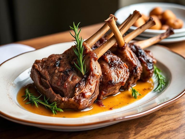 Garlic and Rosemary Roasted Lamb Rack