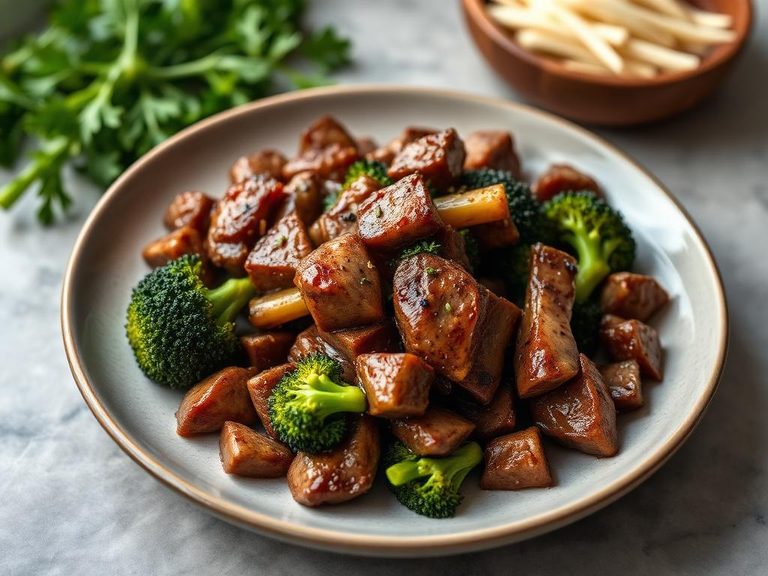 Garlic beef and broccoli