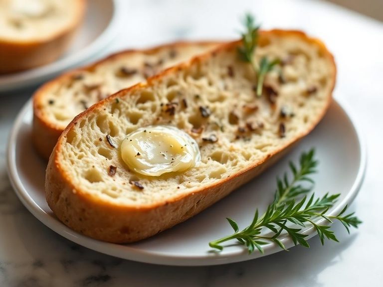 Garlic Bread (with raw garlic in the butter)