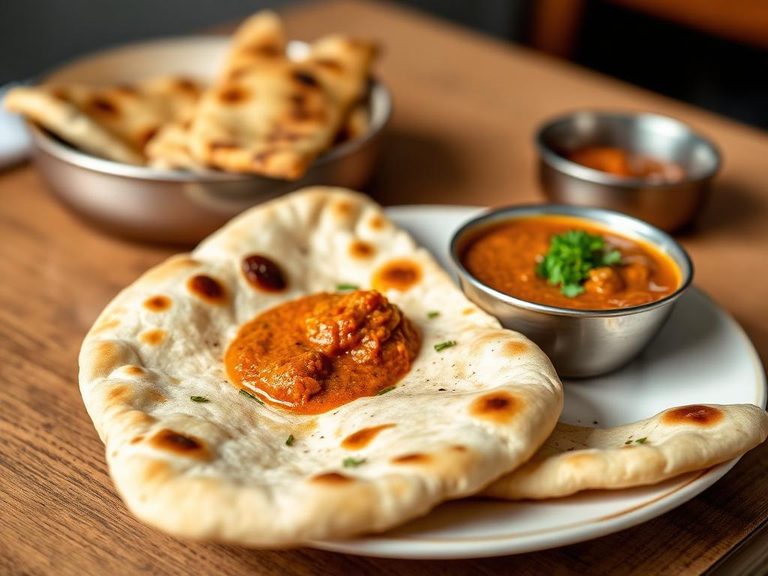Garlic Naan with Dal Makhani